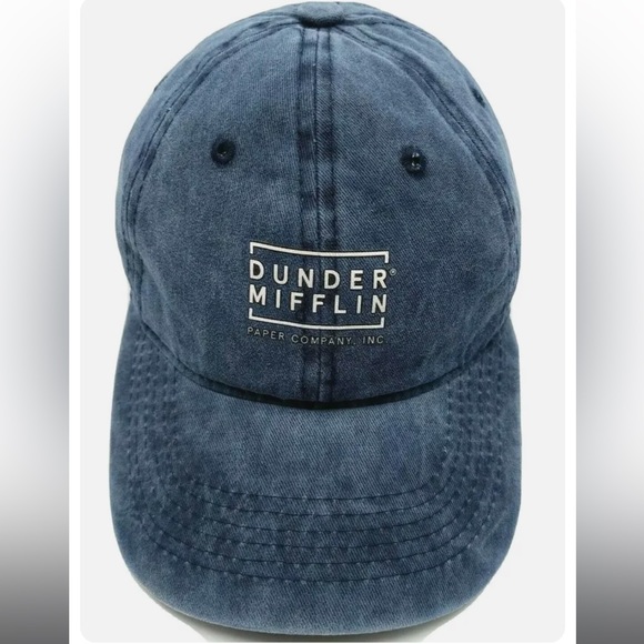 Accessories - DUNDER MIFFLIN hat washed-style blue adjustable cap office - 100% cotton
